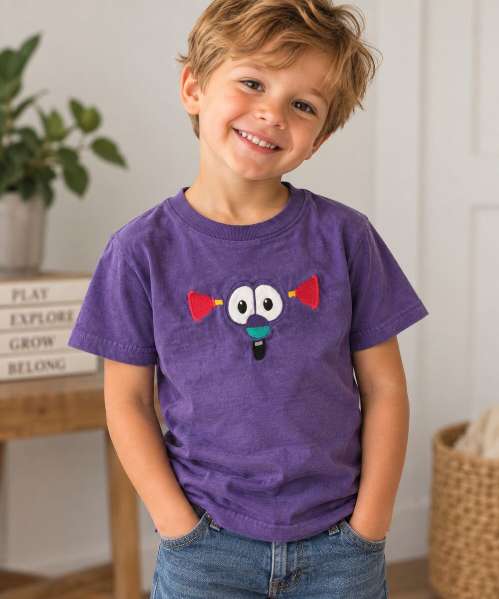 VeggieTales LarryBoy Purple T Shirt Kids Size 4 Applique